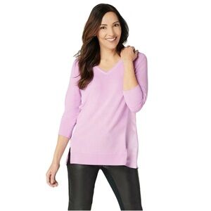 H by Halston V-Neck Tunic Sweater Size Medium